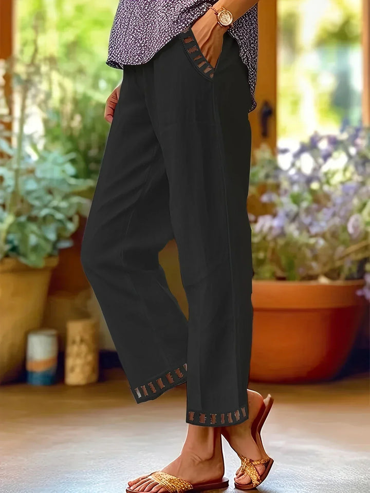 Pantaloni cropped Tracey con finiture a contrasto