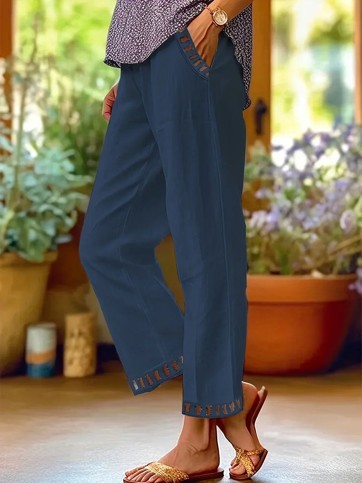 Pantaloni cropped Tracey con finiture a contrasto