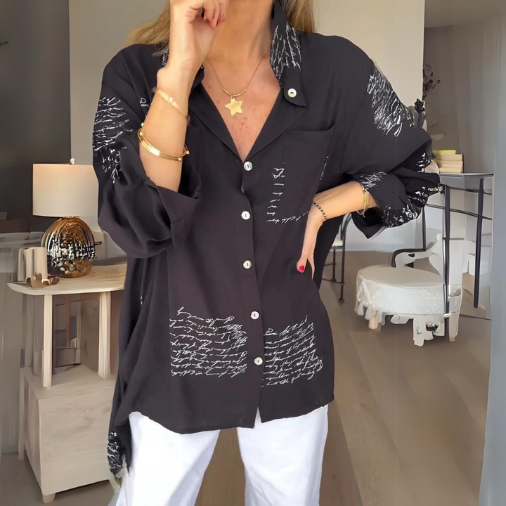 Camicia Callista con bottoni scritti a mano