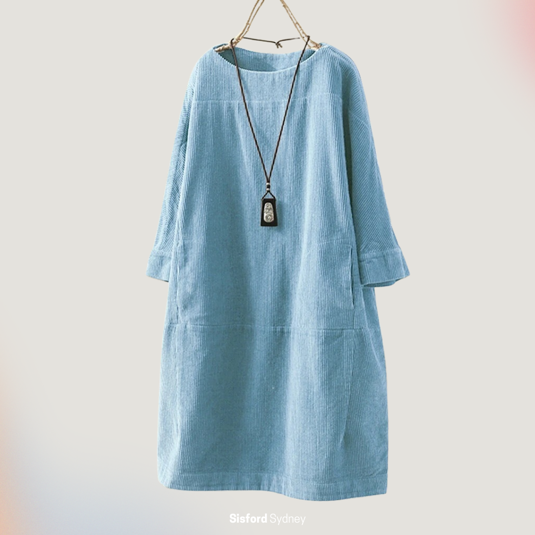 Amy - Vestito midi in velluto a coste rilassato