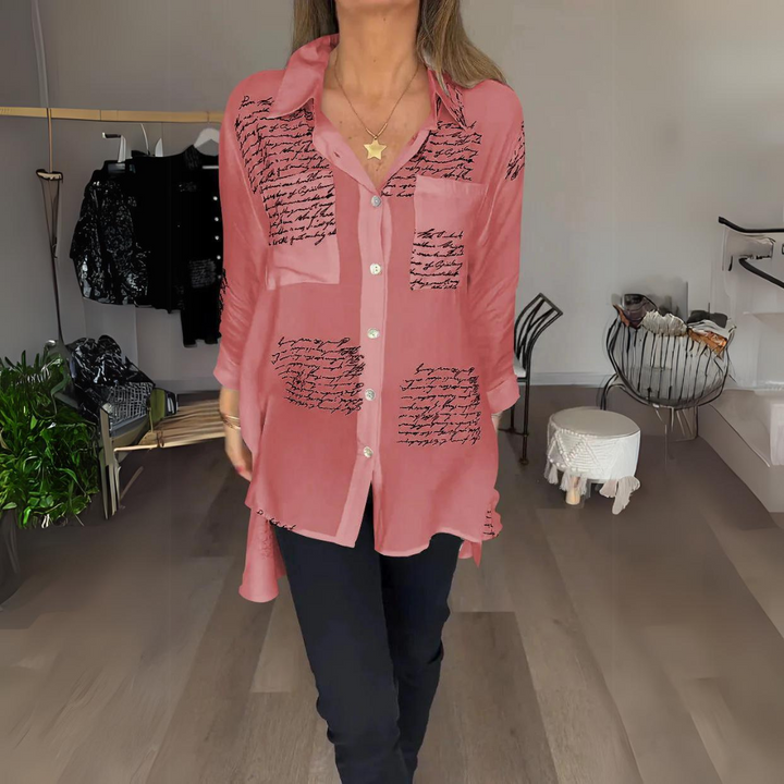 Camicia Callista con bottoni scritti a mano