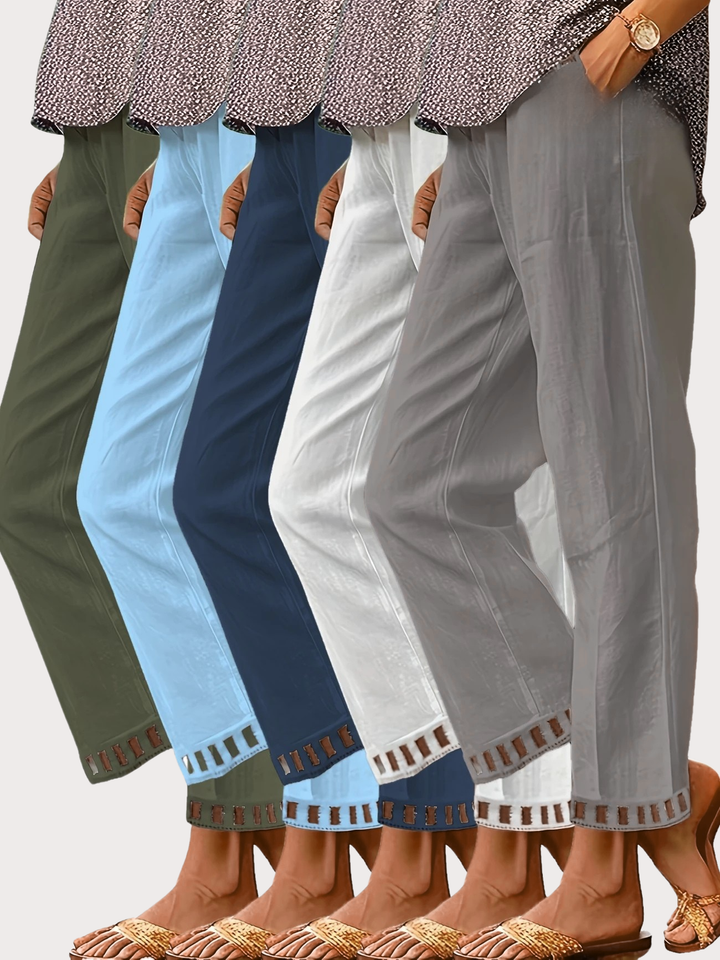 Pantaloni cropped Tracey con finiture a contrasto