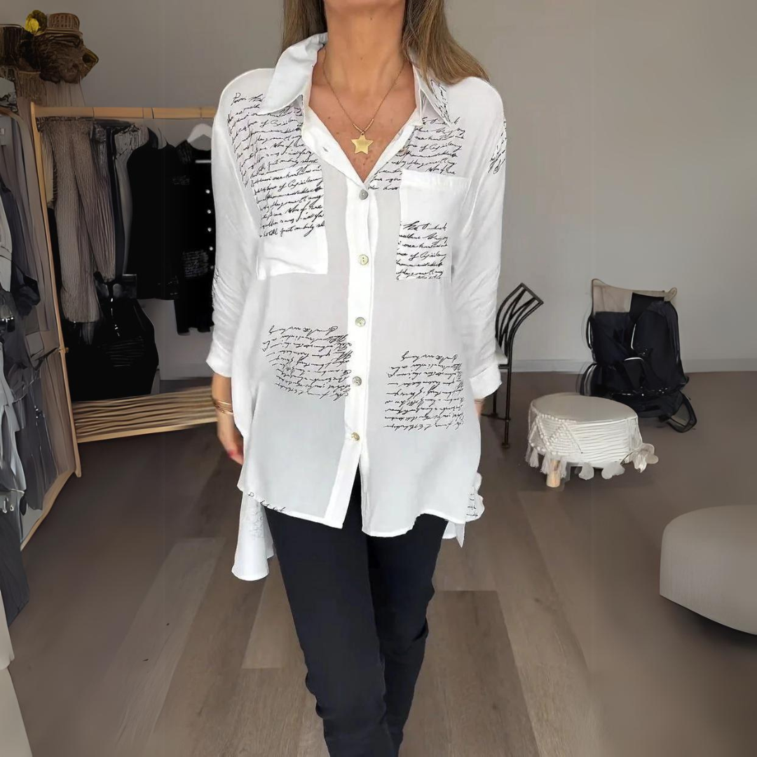 Camicia Callista con bottoni scritti a mano