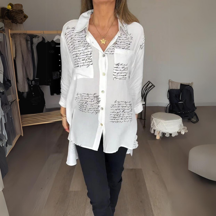 Camicia Callista con bottoni scritti a mano