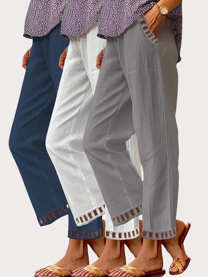 Pantaloni cropped Tracey con finiture a contrasto