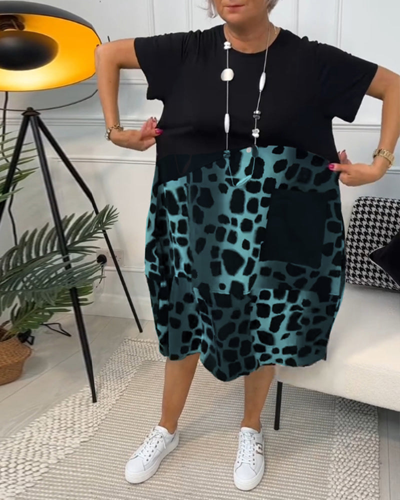 Adriana - Vestito midi a maniche corte da donna