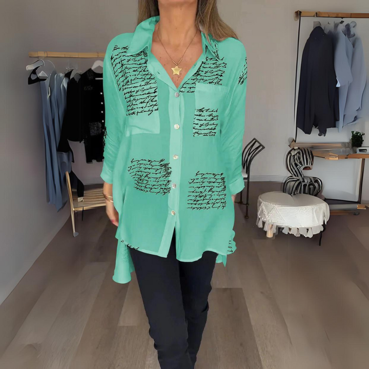 Camicia Callista con bottoni scritti a mano