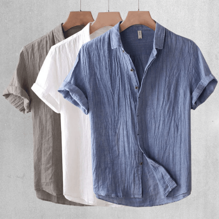 Camicia di lino a maniche corte David