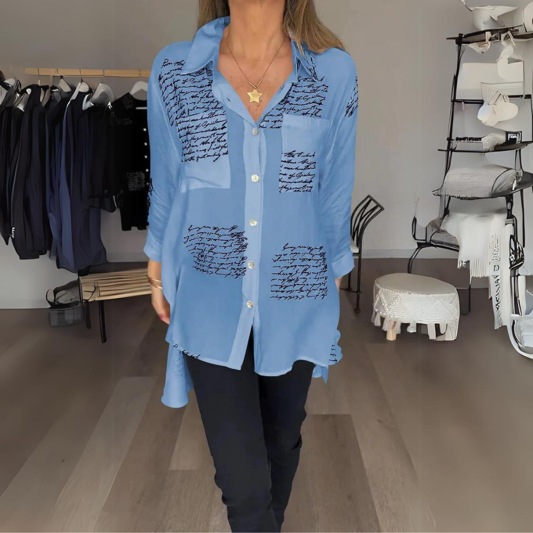 Camicia Callista con bottoni scritti a mano