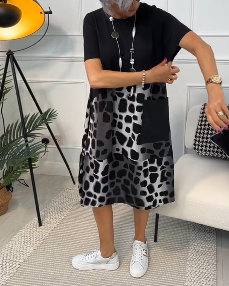 Adriana - Vestito midi a maniche corte da donna