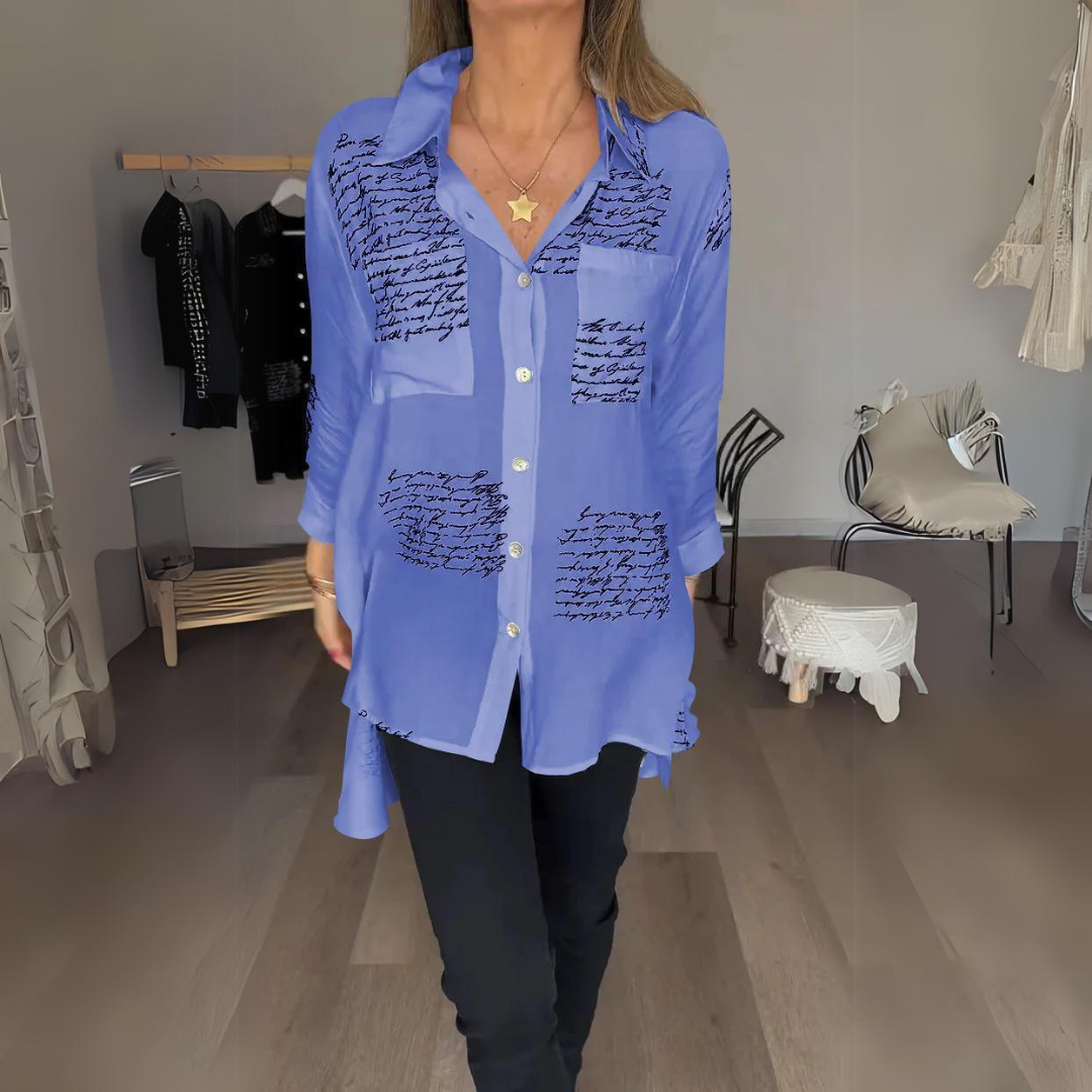Camicia Callista con bottoni scritti a mano