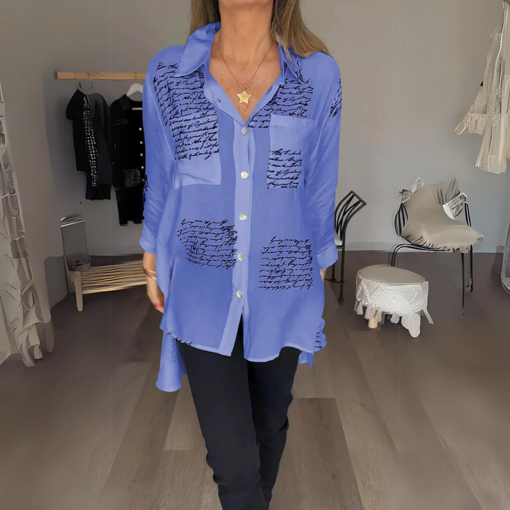 Camicia Callista con bottoni scritti a mano