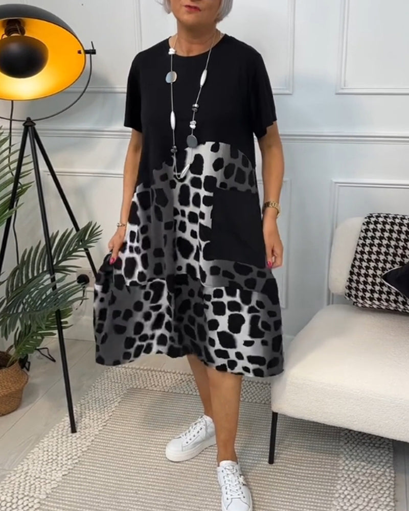 Adriana - Vestito midi a maniche corte da donna