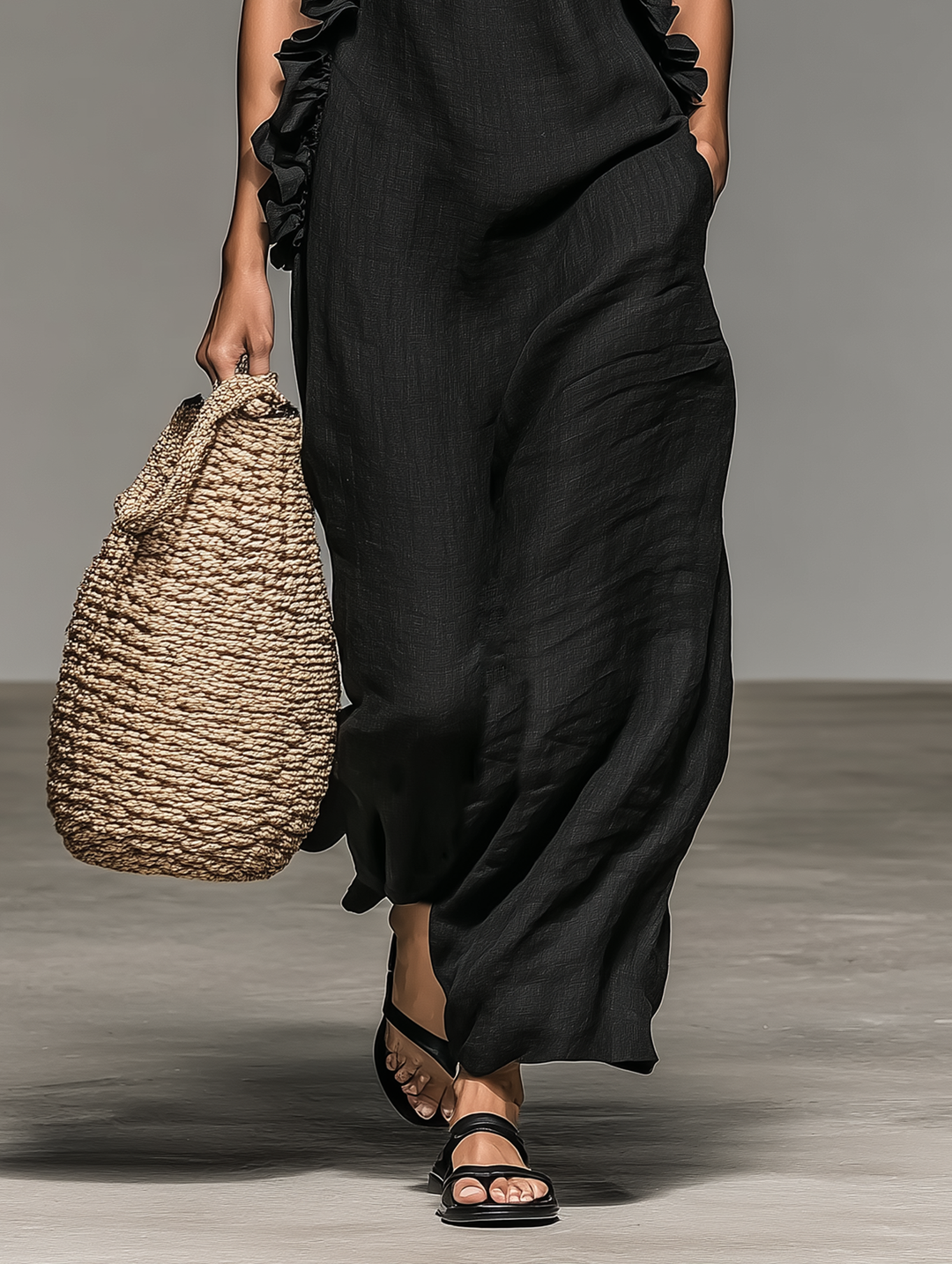 Lua Abito Maxi con Tasche - dettaglio tasche