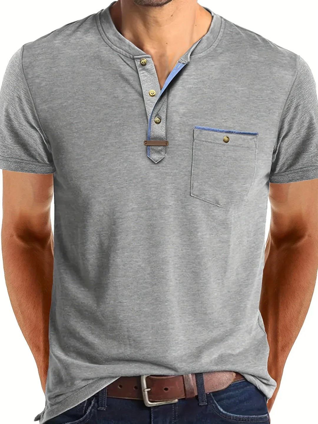 Saxon Elegante T-shirt a girocollo con tasca