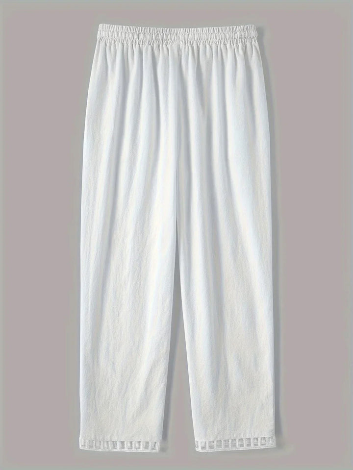 Pantaloni cropped Tracey con finiture a contrasto