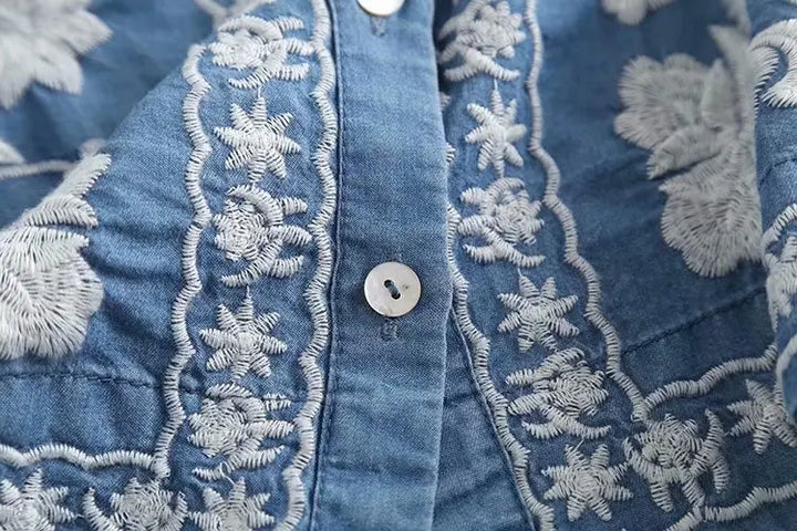 Cardigan Boho Denim Bloom
