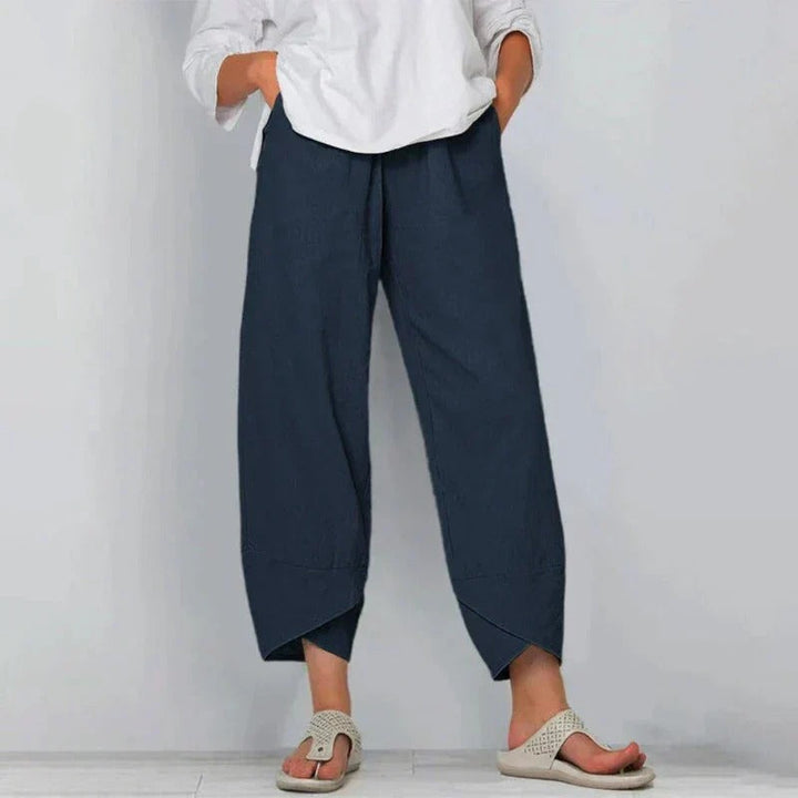 Pantaloni Natasha Chic in cotone e lino