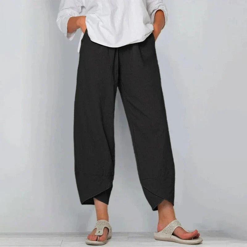 Pantaloni Natasha Chic in cotone e lino
