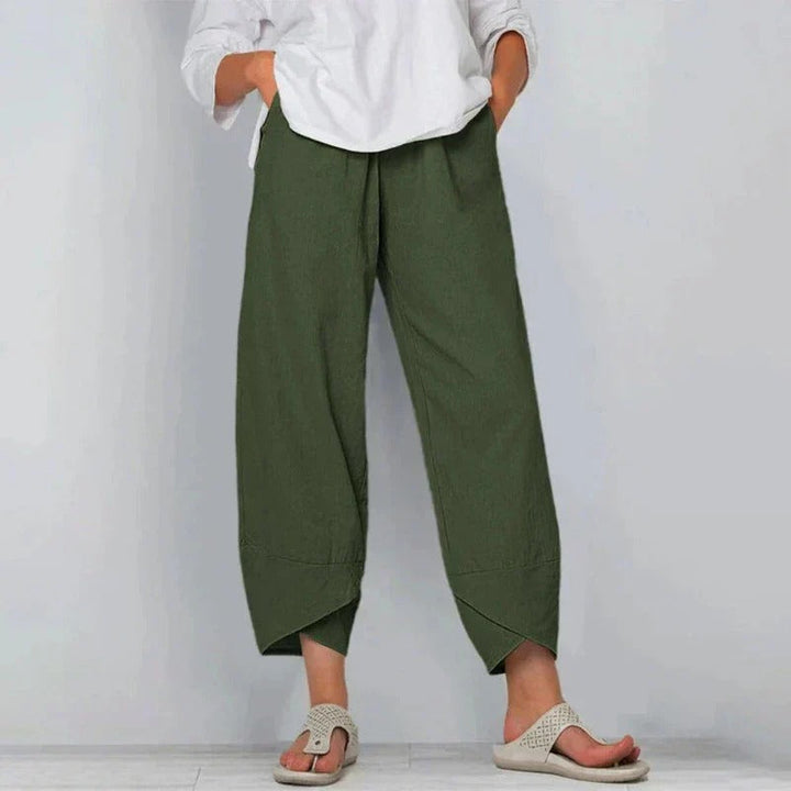 Pantaloni Natasha Chic in cotone e lino