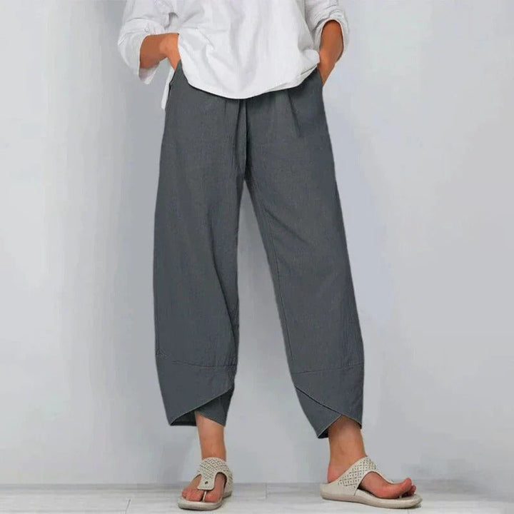 Pantaloni Natasha Chic in cotone e lino