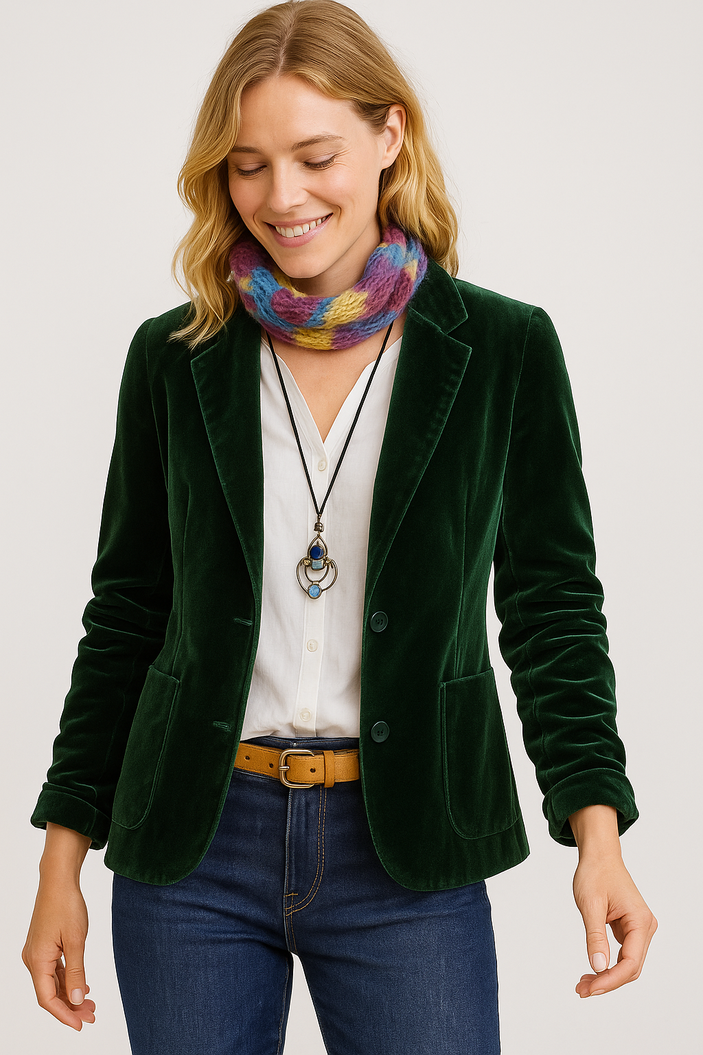 Blazer slim in velluto Sioba