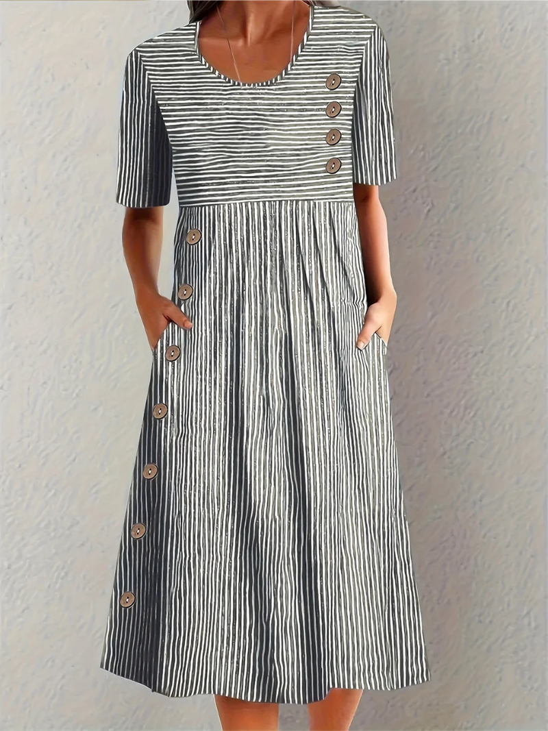 Marina | Abito midi elegante a righe