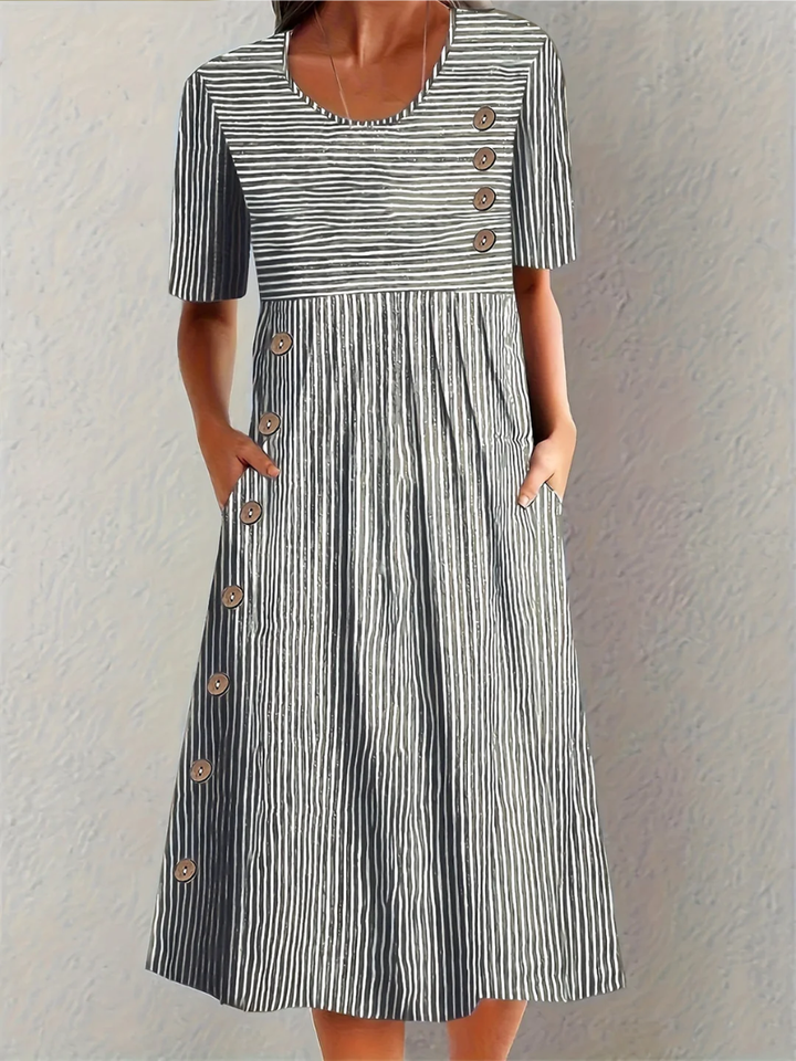 Marina | Abito midi elegante a righe