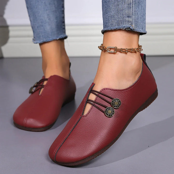 Women's Casual Flat Sole Single Shoes One Footed Bean Shoes Comfortable Mary Jane Shoes Walking Lightweight Non-slip Loafers