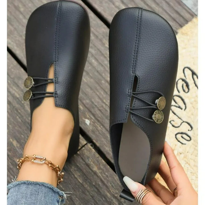Women's Casual Flat Sole Single Shoes One Footed Bean Shoes Comfortable Mary Jane Shoes Walking Lightweight Non-slip Loafers