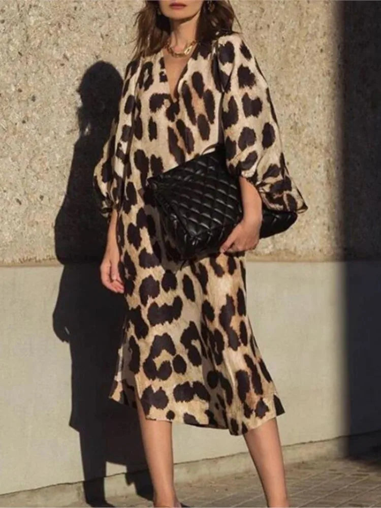 Abito Liza con stampa leopardo