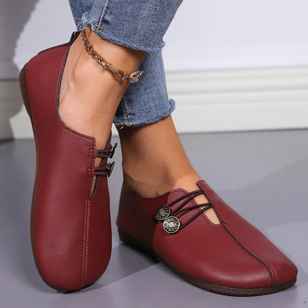 Women's Casual Flat Sole Single Shoes One Footed Bean Shoes Comfortable Mary Jane Shoes Walking Lightweight Non-slip Loafers