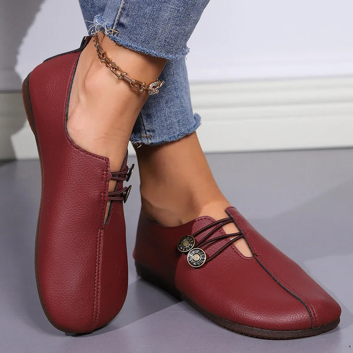 Women's Casual Flat Sole Single Shoes One Footed Bean Shoes Comfortable Mary Jane Shoes Walking Lightweight Non-slip Loafers