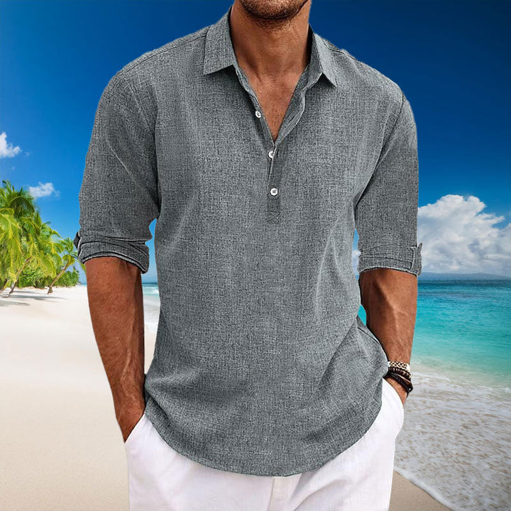 Tyler - Camicia casual a maniche lunghe in lino