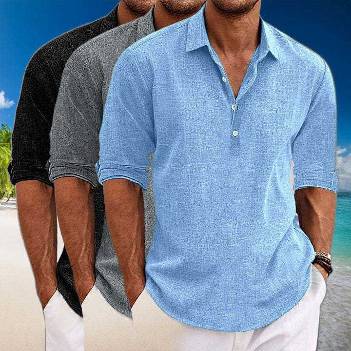 Tyler - Camicia casual a maniche lunghe in lino
