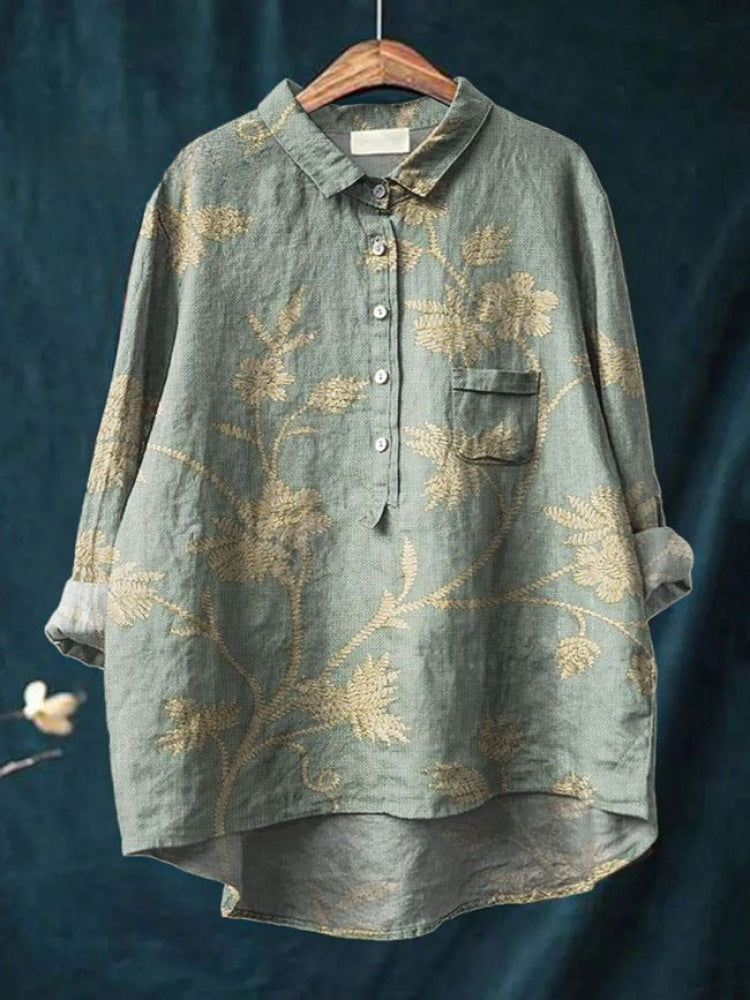 Tiziana | Camicia in lino fantasia