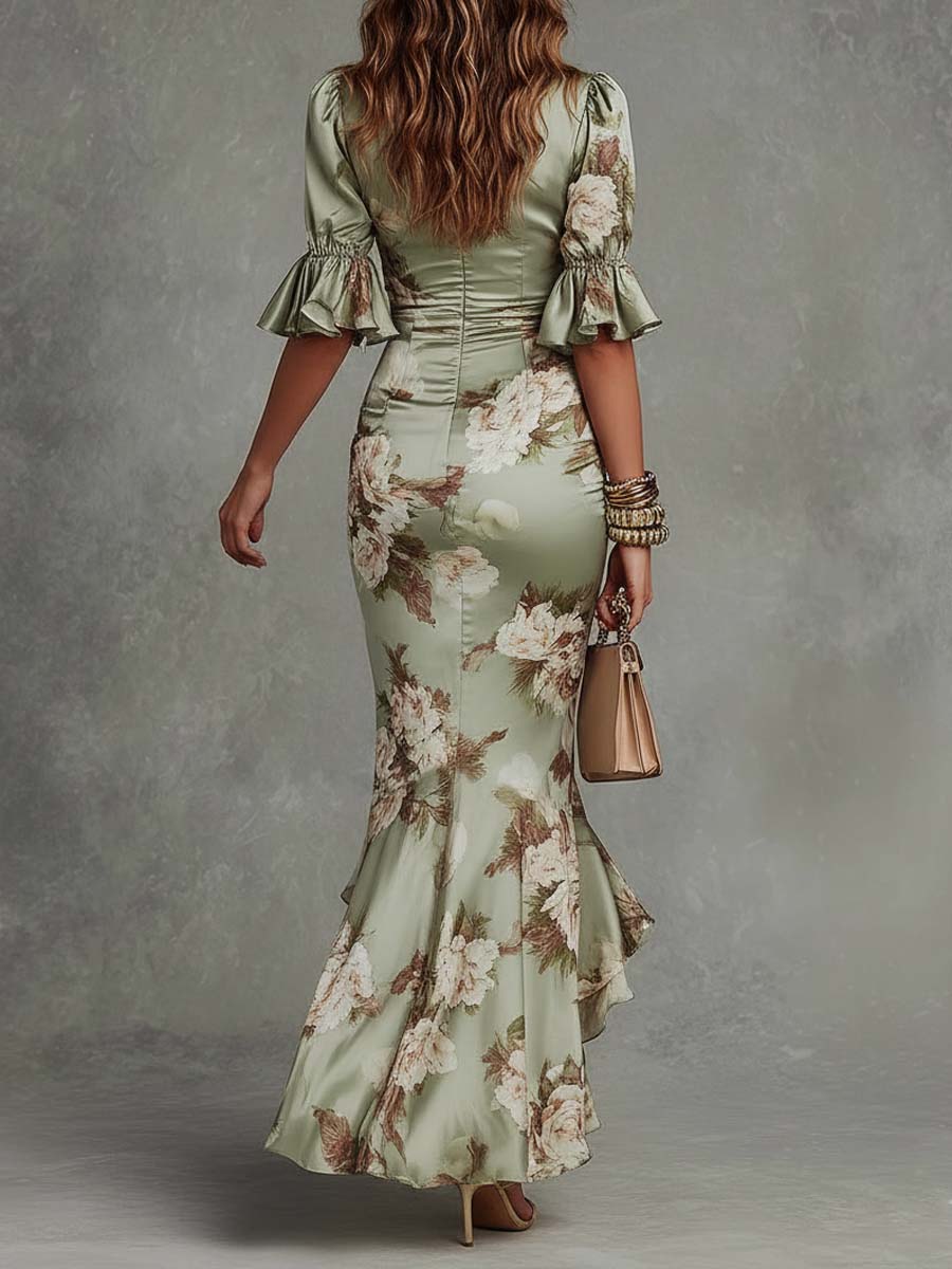 Anastasia | Abito lungo con stampa floreale
