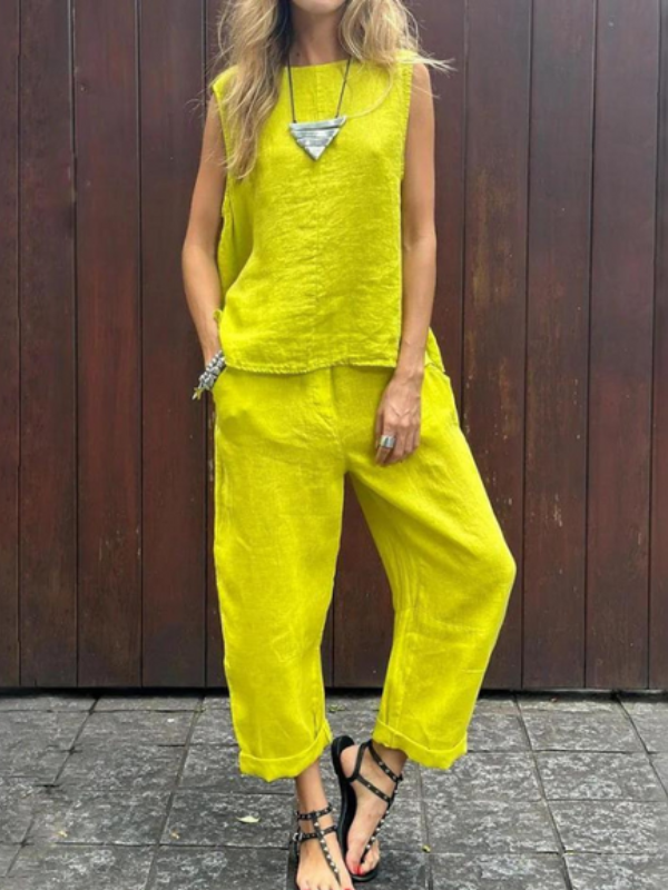 Set estivo Viviana in cotone lavorato a mano