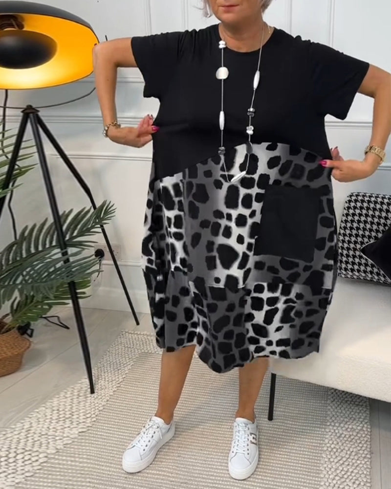 Adriana - Vestito midi a maniche corte da donna