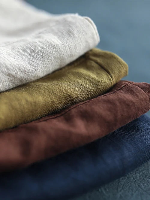 Camicia a maniche lunghe in lino da donna Rhea