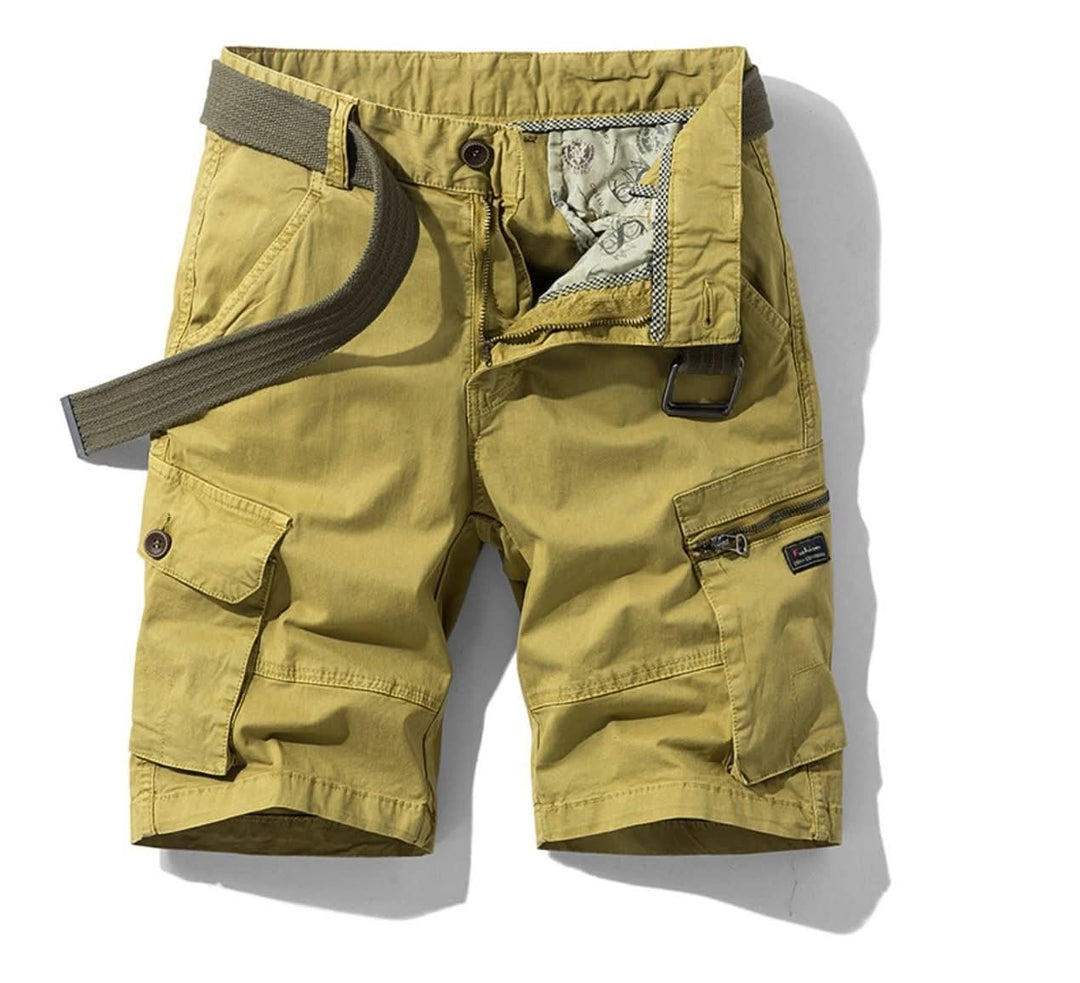 Pantaloncini cargo Senape