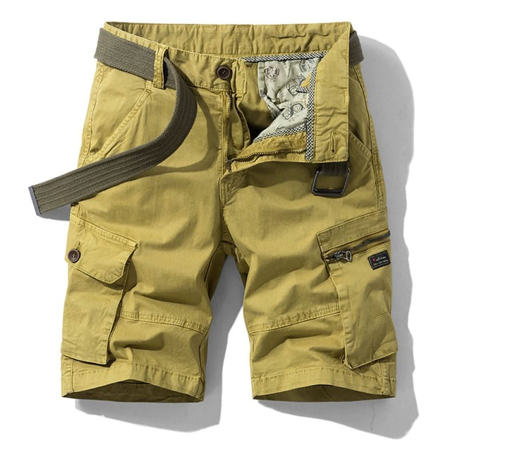 Pantaloncini cargo Senape