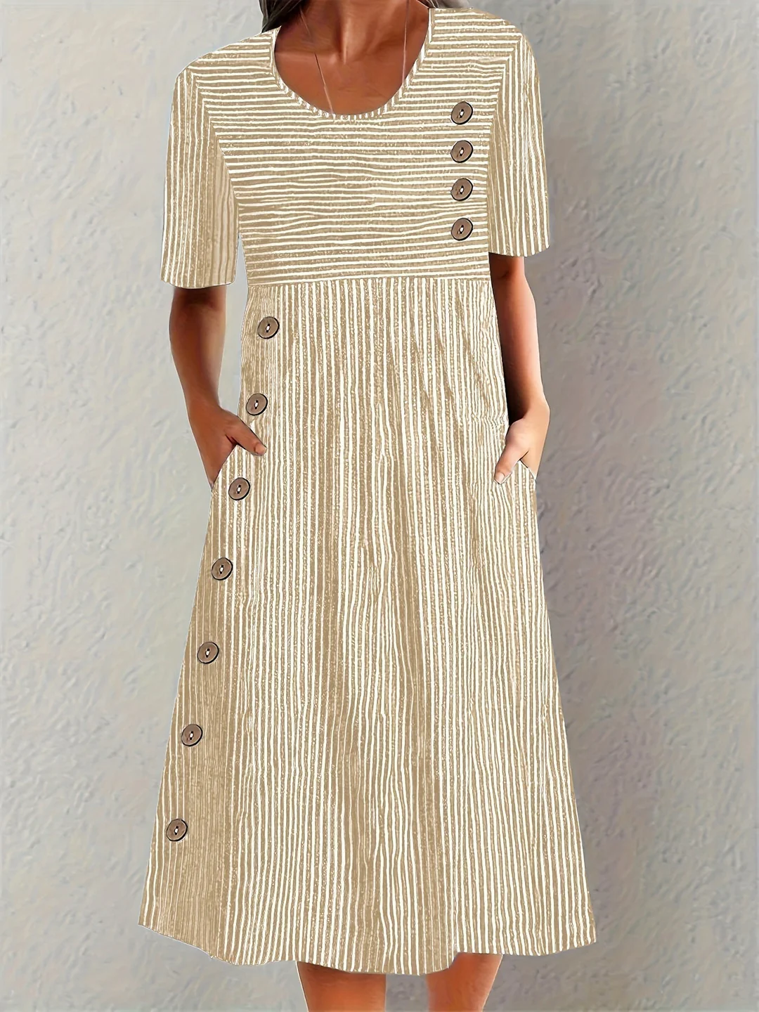 Marina | Abito midi elegante a righe