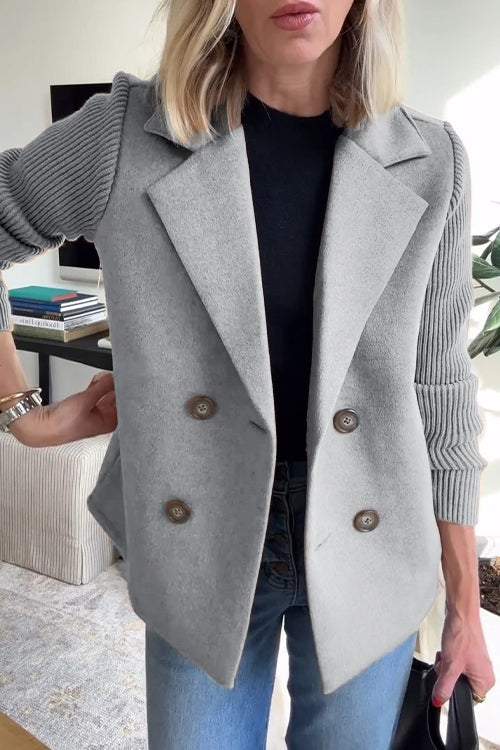 Cappotto casual con maniche patchwork Harper Button