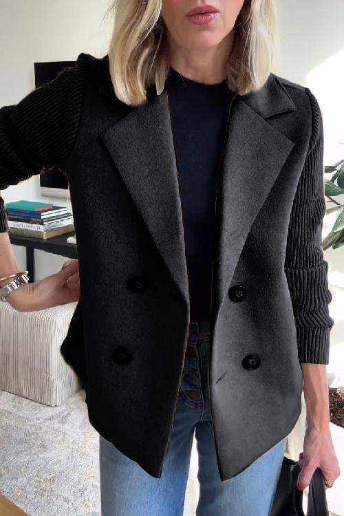 Cappotto casual con maniche patchwork Harper Button